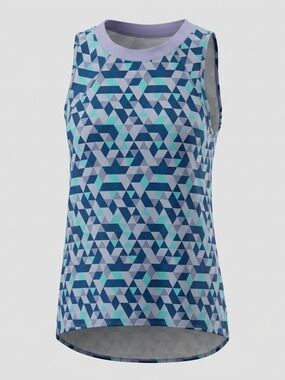 Crane Women’s Large Athletic Tank Top Blue Geometric Print Sleeveless